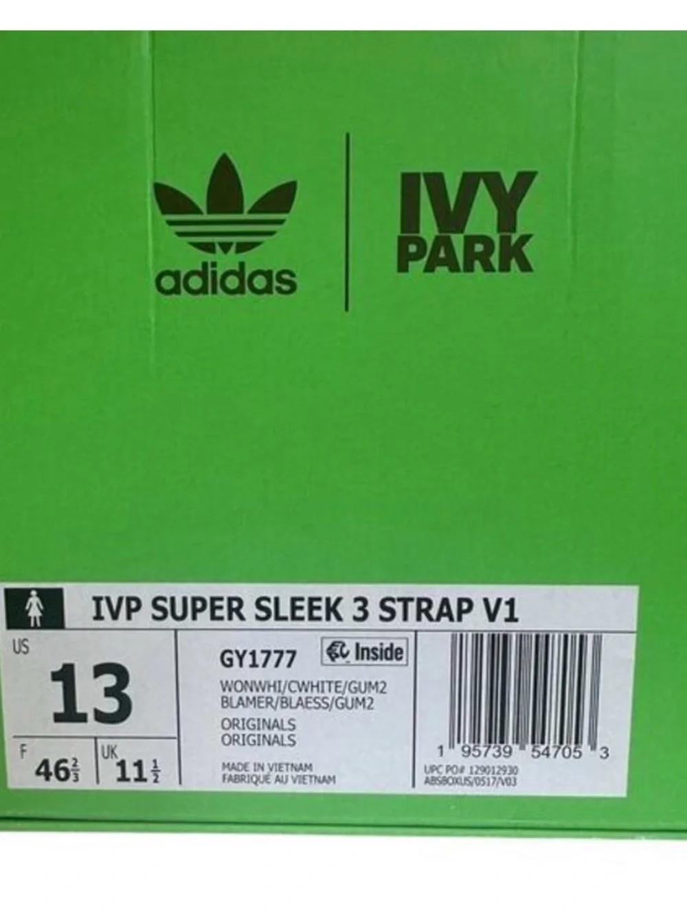 adidas‎ Ivy Park Super Sleek 3 W13 M11.5 NIB w/ Dust Bag Unisex Platform White